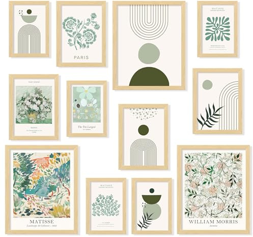 97 Decor Sage Green Room Decor Aesthetic - Sage Green Wall Decor, Sage Matisse Wall Art Prints, Green Posters Wall Collage, Pastel Aesthetic Pictures for Teen Girls Dorm Bedroom (8x10 Unframed)