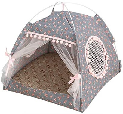 Haustierbett Hundebett Princess Home Haustierbett Für Hunde Luxus Four Seasons Zwingerhaus Mit Katzenkissen Bettmatten Für Welpen Tierbettwäsche Katzenhaus für Katzen Hunde ( Blue : D , Size : 38*38*3