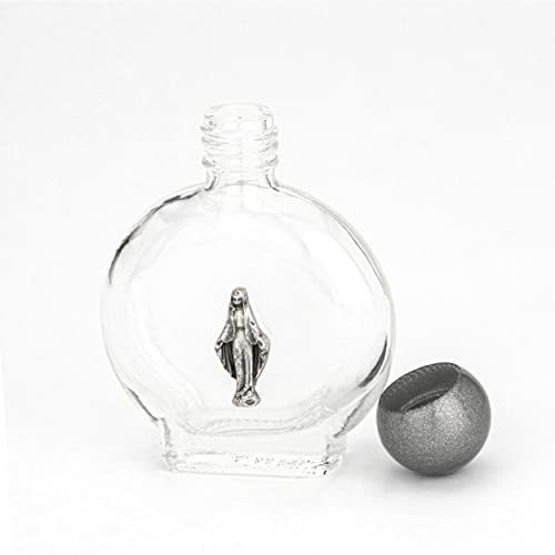 NKlaus 15ml acquasantiera in vetro rotonda motivo Miraculosa concezione 6,5x5x2 cm pellegrinaggio 14365
