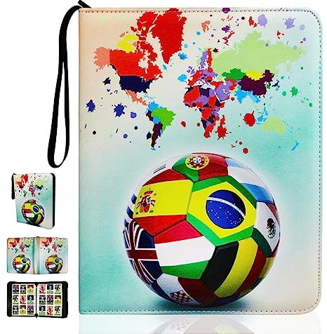 Album per carte da collezione, 9 tasche, 50 pagine, capacità per 900 carte, album per carte da collezione, album per carte da collezione, carte da gioco da tavolo (calcio L)