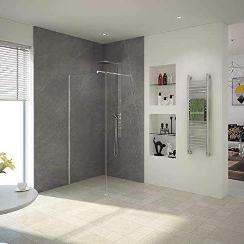 Marwell Seitenwand YORK II 90x190 cm Duschkabine mit hochwertigen Aluminiumprofil in chrom Duschabtrennung lässt sich kombinieren mit YORK II Duschtür Dusche aus Einscheibensicherheitsglas
