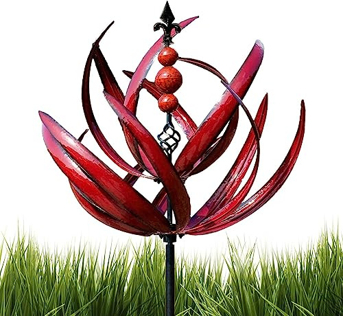 Sloane Harlow Wind Spinner Rotator, Metall Wind Spinner, Windrad Für Draußen,Outdoor Windskulptur Spinner mit Stab Eisen Kunst Handwerk für Hof Rasen Garten Dekoration