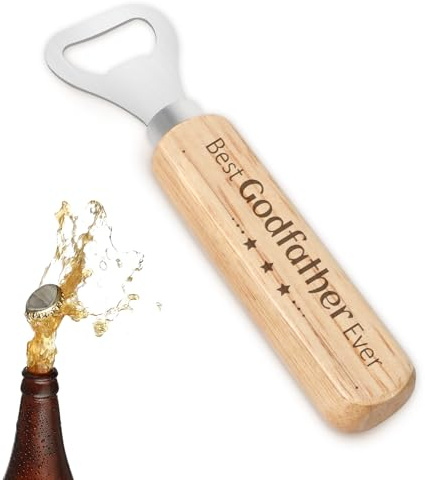 Cadeau pour parrain, parrain et marraine, cadeau pour parrain et parrain ou parrain - Cadeau de Noël pour les parrains - Décapsuleur de bière, cadeau de baptême, cadeau de fête des pères