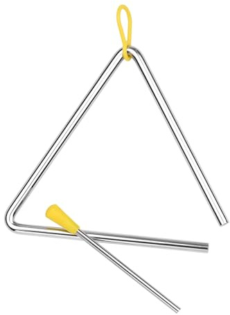 Triangle Bell, with Percussion Instrument Musical Triangle Instrument for Exploring the World of Music (6-inch)