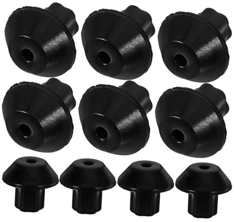 jojofuny 16pcs Gas Stove Rubber Feet Replacement Non-slip Stable Burner Foot Pads for Cooktop Support Black Small Grate Pads Accessories