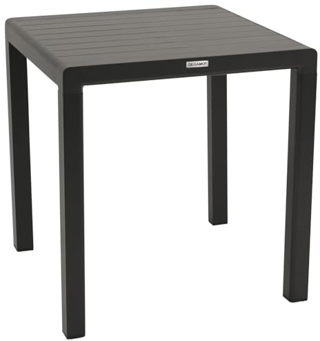 DEGAMO Bistrotisch Paris 70x70cm quadratisch, Alumium anthrazitfarben, wetterfest + rostfrei, Outdoor, Moderne Optik