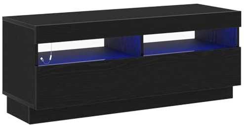 vidaXL Mueble de TV 100 x 35 x 40 cm Roble Negro Madera de ingeniería