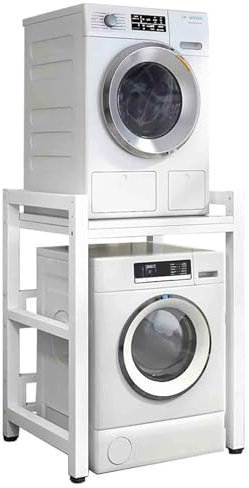 CHENLIU Dryer Stand Floor Standing 2 Tier Washer Dryer Stacking Rack, Height Adjustable, Washer Storage Rack Unit For Front Load Washers and Tumble Dryers, 350kg Capacity