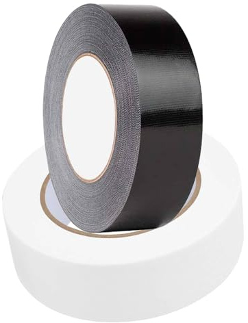 CALLYSONIC 2 Rollen Panzertape, 20m X 20mm Panzerband Extra Stark Wasserfest, Power Duct Tape, Gewebeband, Panzertape Wasserfest Für Haus, Garten, Auto, Baustelle, Outdoor Camping (Schwarz, Weiß) (1)