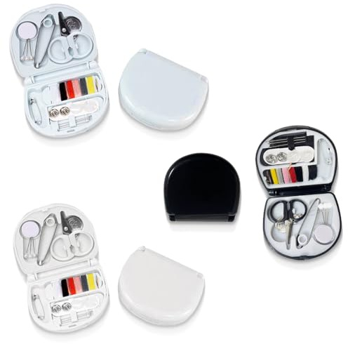 JEYORZY 3 Pièces Mini Kit de Couture de Voyage, Mini Essentiels de Voyage, Kit de Couture Portable en Forme de Cœur Mignon, Boîte à Couture, Voyageur, Urgences, Accessoires d'outils de Bricolage