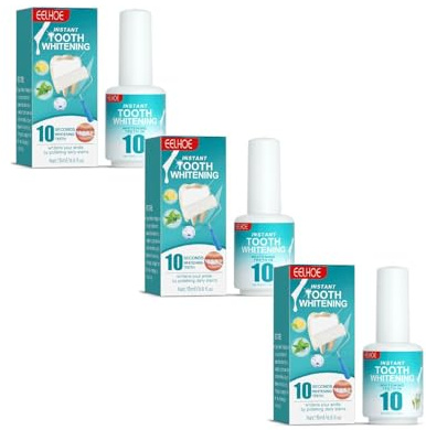 Zahnweiß-Lack, Sofortige Aufhellung für Strahlende Zähne - Veganer Zahnaufheller Gegen Verfärbungen Durch Kaffee & Tee, Sanft für Empfindliche Zähne 15ml (3PCS)