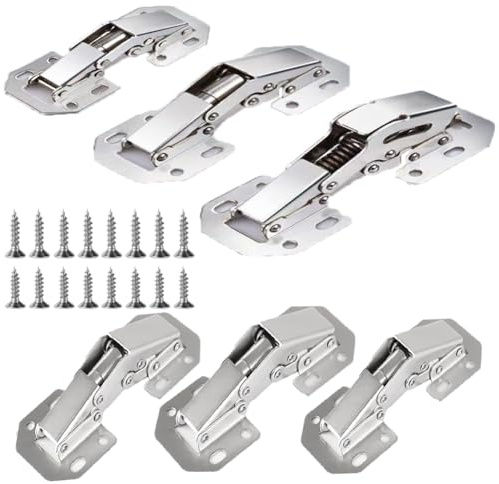 4-Pack of Hidden Hinge Soft-Close Surface Mount Kitchen Cabinet Hinges, no pre-Drilling Required for Kitchen cabinets Small 4pcs