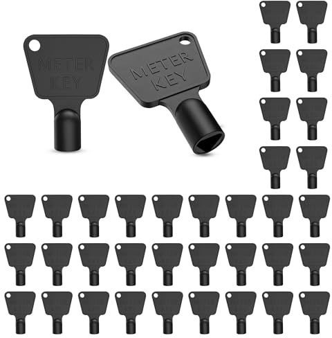 WedDecor 100-pack gasmätare i plast nyckel – triangel verktygsnyckel för elmätare låda, kommersiella fack och skåp – hållbart svart verktyg åtkomstverktyg