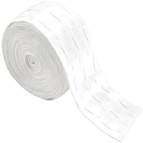 Plumaire 3 Inch Header Tape, Curtain Tape, 10 Metres White Pencil Pleat Curtain Header Tapes Ideal for Blackout Lining, Wave Curtains, Home Sewing Projects, DIY Detachable Curtains.