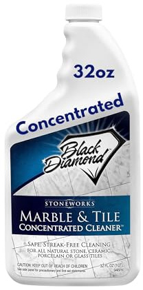 Black Diamond Stoneworks Marble & Tile Floor Cleaner Concentrate, pH Neutral, Streak-Free & No-Rinse Formula for Granite, Travertine, Limestone, Slate, Ceramic & Porcelain Floors (1 Quart)