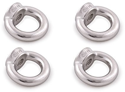 wellenshop 4X Ringmutter Edelstahl poliert M10 Gewinde