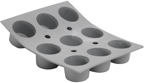 De Buyer - Plaque de 9 mini Muffins ELASTOMOULE en mousse de silicone - 21 x 17,6 cm, diamètre 4,5 cm -