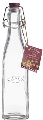 Kilner Clip Top Square Bottle 0.25 Litre, Metal, Juego de 6 piezas