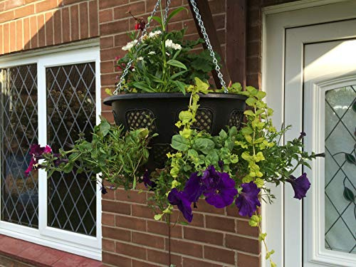 Plantopia 8 x Easy Fill Hanging Baskets/Planters, Black 14, FREE Express Delivery