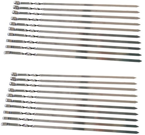 rukauf 20 schaschlik spiesse Acier Inoxydable 60cm