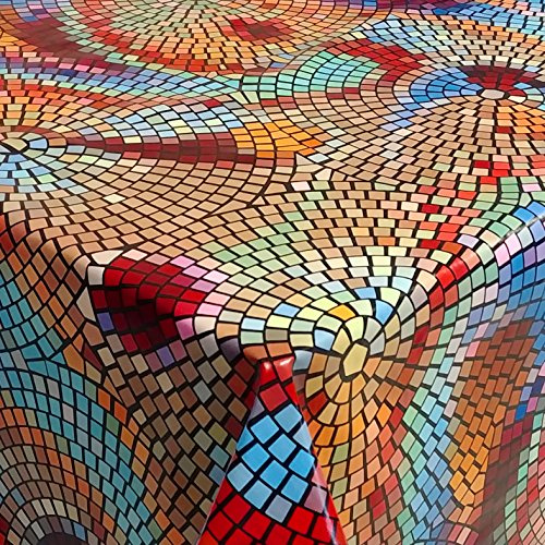 Wachstuch Tischdecke Mosaik Bunt Steine Rechteckig 120 x 220 cm | Wachstuchtischdecke, Gartentischdecke, wasserabweisend, abwischbar