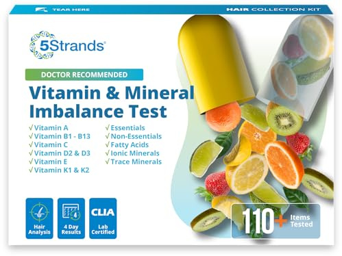 5Strands Nutrition Test, 112 Vitamins, Minerals, Amino Acids Tested, Identify Nutrient Absorption Issues, Holistic At Home Imbalance Testing, Results in 4 Days