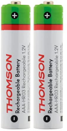 THOMSON Pack de 2 Piles Rechargeables HR03 AAA 900 mAh