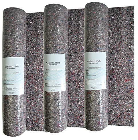 HELO Antirutsch Malervlies 3 x 50 m Rolle (Breite: 1m) wiederverwendbar, Profi Maler Schutzvlies Abdeckvlies aus saugstarken Baumwollfasern 220 g/m² mit undurchlässiger und rutschfester Unterseite