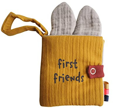 kikadu Soft Book Hase - Babyspielzeug aus 100% GOTS-zertifizierter Bio-Baumwolle