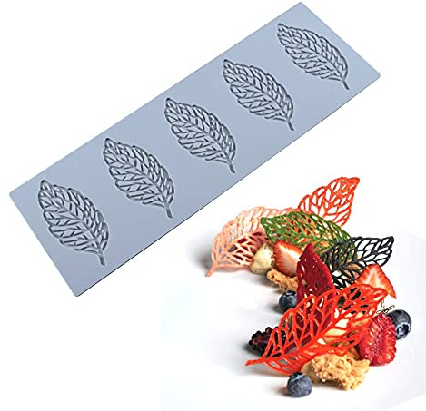 tapis dentelle Moule en silicone en forme de feuille, pour gâteaux, bonbons, sucettes, outils de décoration de pâtisserie, utilisé pour façonner la pâte à sucre fondue, le chocolat, le fondant