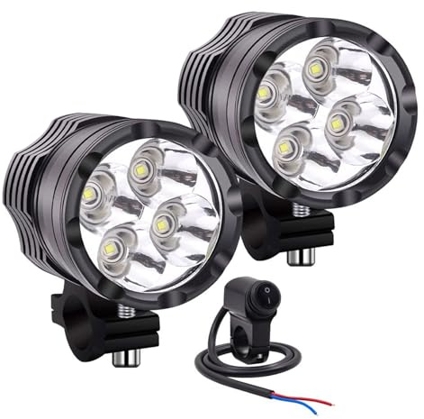 2PCS 3 Inch Motocicleta Luces de Niebla LED 12W Faros Delanteros Moto 12V/24V Foco LED Moto Delantera para Motocicleta Coche Camion Tractor Todoterreno