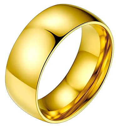 Prosteel Grosse guldpläterad herring storlek 52 alliansring 8 mm bred