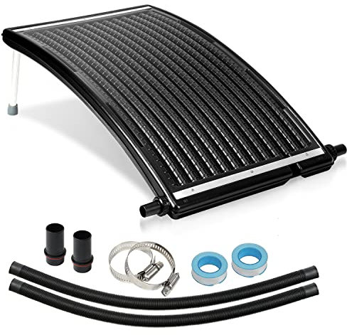 Jopassy Solar Poolheizung 110 x 69 x 14 cm Solarkollektor, 15 L Wasserinhalt, 10.000 l/h Durchflussmenge, Anschluss Ø 38 mm, Pool Heizungen Solaranlage für Warmwasser Gartendusche Pool