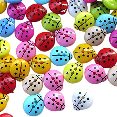100 Stück kleine Marienkäfer süße Harzknöpfe DIY Nähen Scrapbooking Handwerk Bunte Knöpfe Farbe RamdonNützlich und praktisch