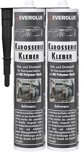 Karosseriekleber 1K MS Montagekleber UV-beständig schwarz Kartusche MS-Polymer Kraftkleber extra stark elastischer Kleb-und Dichtstoff zum Kleben und Abdichten im Fahrzeugbau, Van, Wohnmobil (2)
