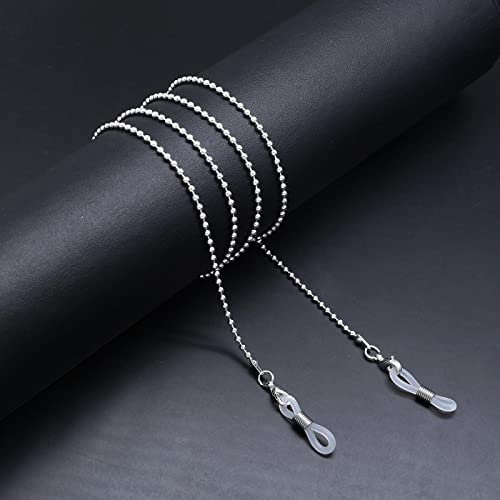Brillenkette Retro Metallperlen Brillenkette Fashion Lanyard Anti-Rutsch-Brille Anti-Lost Lanyard Kette Unisex Accessoires Silber