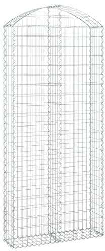 vidaXL Gabion bågformad 100x30x220/240 cm galvaniserat järn, gabionkorg, stenmur, gabionmur, gabionkorgar, stenmurar, gabionvägg