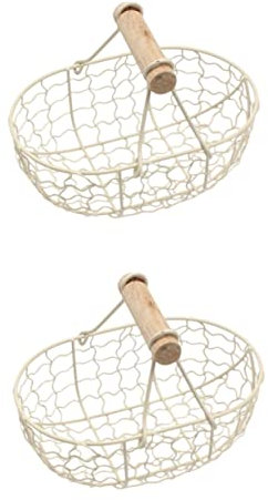 STOBAZA 2pcs Elegant Decorative Fruit Basket Bakery Bread Holder Kitchen Desk Organizer Storage Basket
