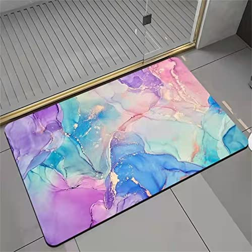 Badezimmerteppich, Badematte Rutschfest, 80x150cm Bad Teppich LäUfer, Duschmatte, Badteppich Badvorleger Rutschfest Waschbar, Antirutschmatte Dusche, Teppich Badezimmer, Bathroom Bath Mat, Lila