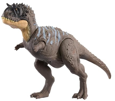 Mattel Jurassic World Wild Roar Ekrixinatosaurus-dinosauriefigur med kontinuerligt rytande ljud och attackfunktion, ställbar fysisk leksak och digital lek HTK70