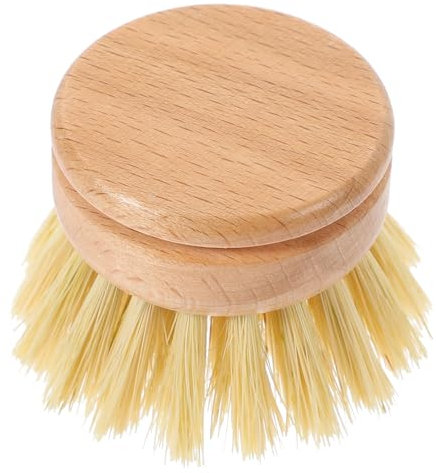 STOBAZA Wooden Handle Dishwashing Brush for Wok Pot Soft Bristle Kitchen Scrub Brush Small for Dish Washing and Cleaning