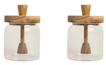 Adoorniequea Juego de 2 recipientes de almacenamiento de miel lavables para cocina, hogar, mesa de comedor