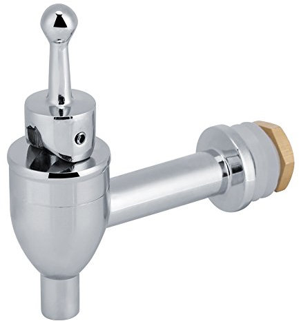 Robinet en Cuivre pour Distributeur de Boissons, Baril de Bière et de Vin, Robinet de Remplacement (Chromé 12mm)