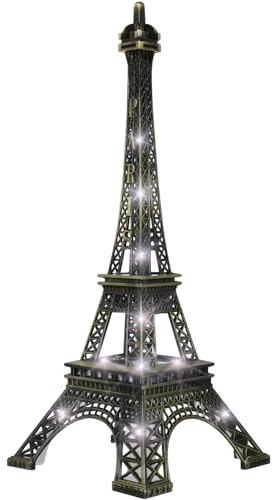 PRETYZOOM Torre Luminosa a Led Decorativa Per Scrivania Con Luci Intermittenti Ornamento Architettonico a Forma Di Torre Eiffel Illuminazione Speciale Per Ambienti Interni 9.65X3.94X3.94In