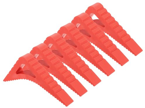 QUARKZMAN 6 Stück Türstopper, 0,83 Nicht-kratzender stapelbarer Gummistopper für Bodenfenster-Türspalten Teppichfliesen, Rot