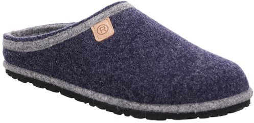 Rohde Herren Pantoffel Filz Hausschuh Wechselfußbett Weite G H.Meran 6910, Größe:44 EU, Farbe:Blau