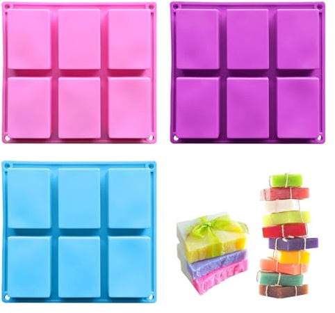 3 Stücke Seifenformen Silikon, Seifenformen zum Gießen, Zubehör für die Seifenherstellung Weiche Antihaft Cupcake Muffin Backform für Hausgemachte Handwerk
