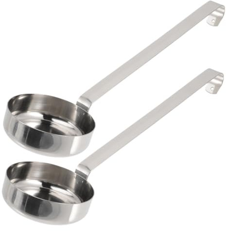 TOPBATHY Lot de 2 Cuillères à Pizza en Acier Inoxydable Légères Manche Confortable pour Tartiner Sauce Cuisine Quotidienne