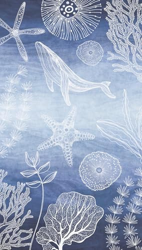 A.S. Création Papier peint pour chambre d'enfant Lilly & Luis - Papier peint photo résistant à l'aspect d'animaux marins - 1,59 m x 2,80 m - Bleu, blanc - Fabriqué en Allemagne - 770601