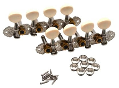 kowaku Guitar Tuning Pegs Mandolin Tuner und 4 rechts einfach zu verwenden Instrumentenzubehör für Banjo 8 Saiten Mandoline, Silber